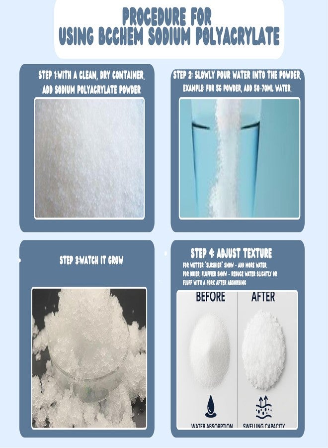 BCCHEM Sodium polyacrylate Powder |Artificial Snow|for Making Instant Snow | Safe & Non-Toxic (500 gm) - Image 4